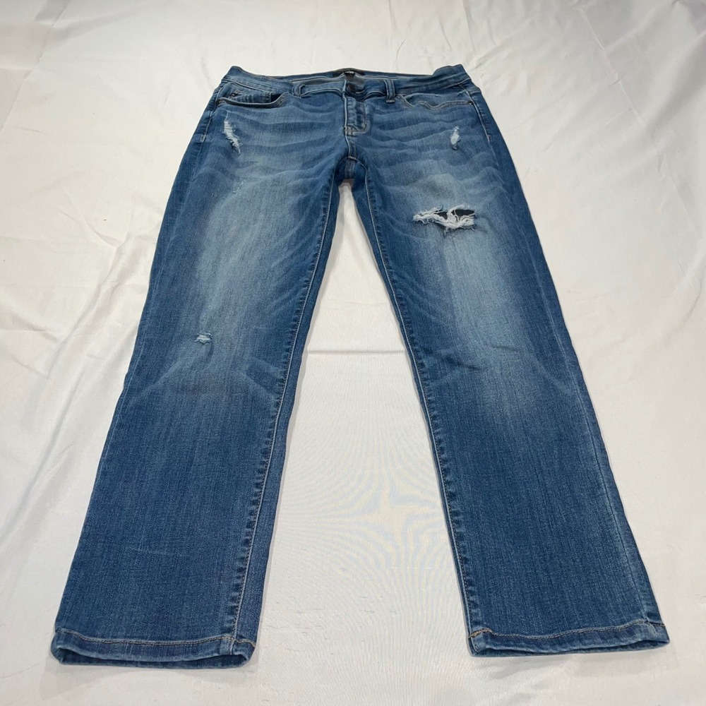 Judy Blue Boyfriend Fit Distressed Jeans Medium Wash Size 11/30 JB8275MD